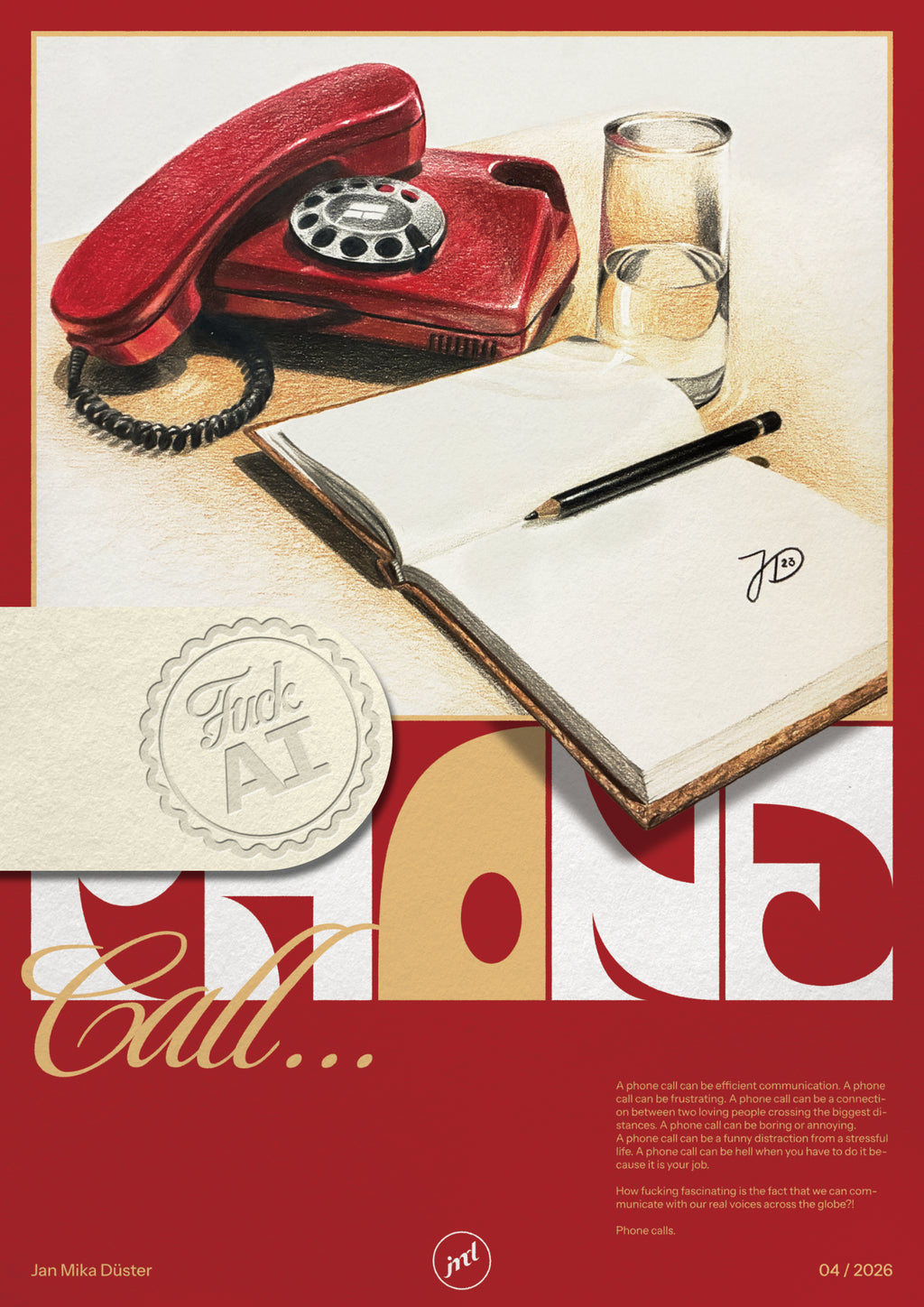 Phone Call - Kunst-Typo Poster